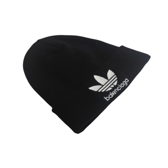 Balenciaga ADIDAS Beanie Knit Cap Black White Acrylic - Picture 4 of 7